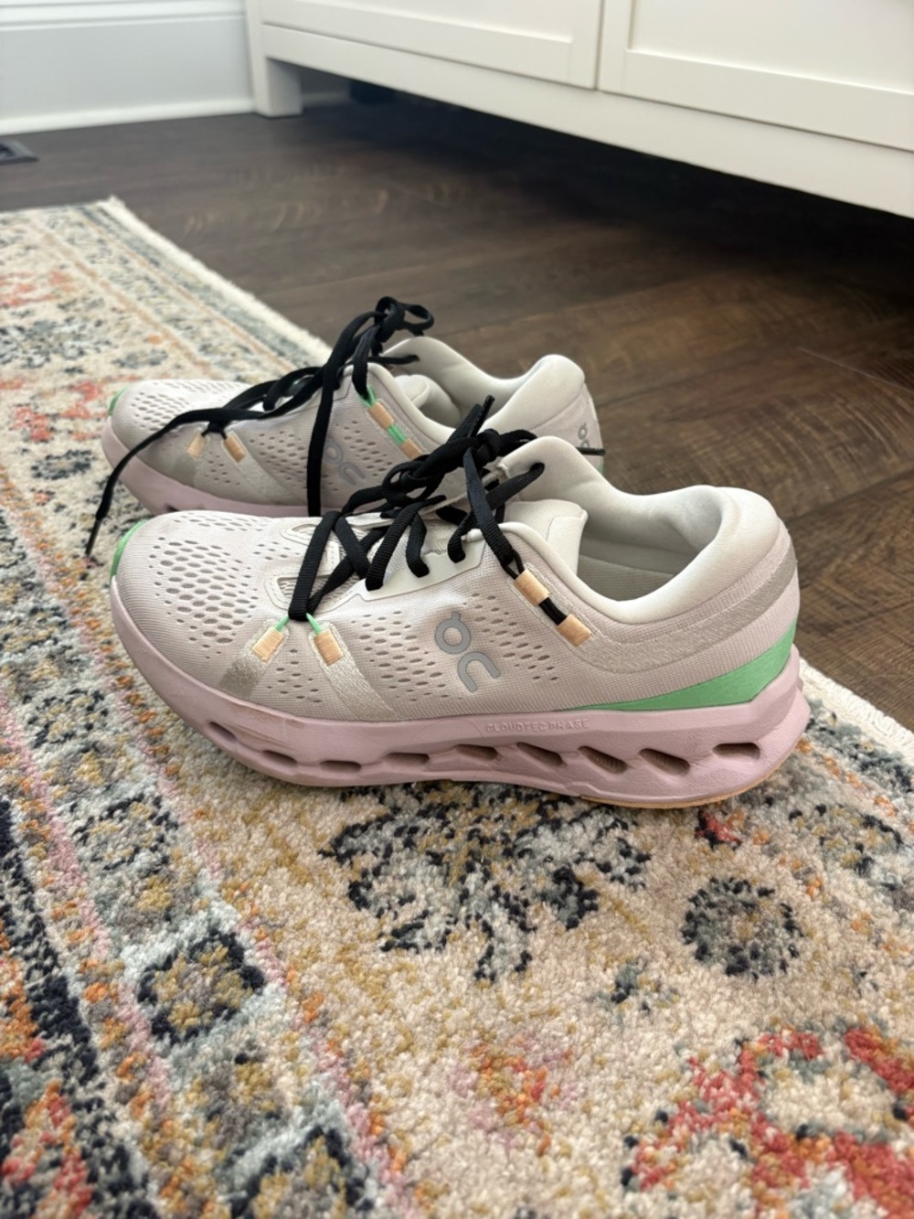 On Running Women's Running Shoes in Light Pink, Mint & Black